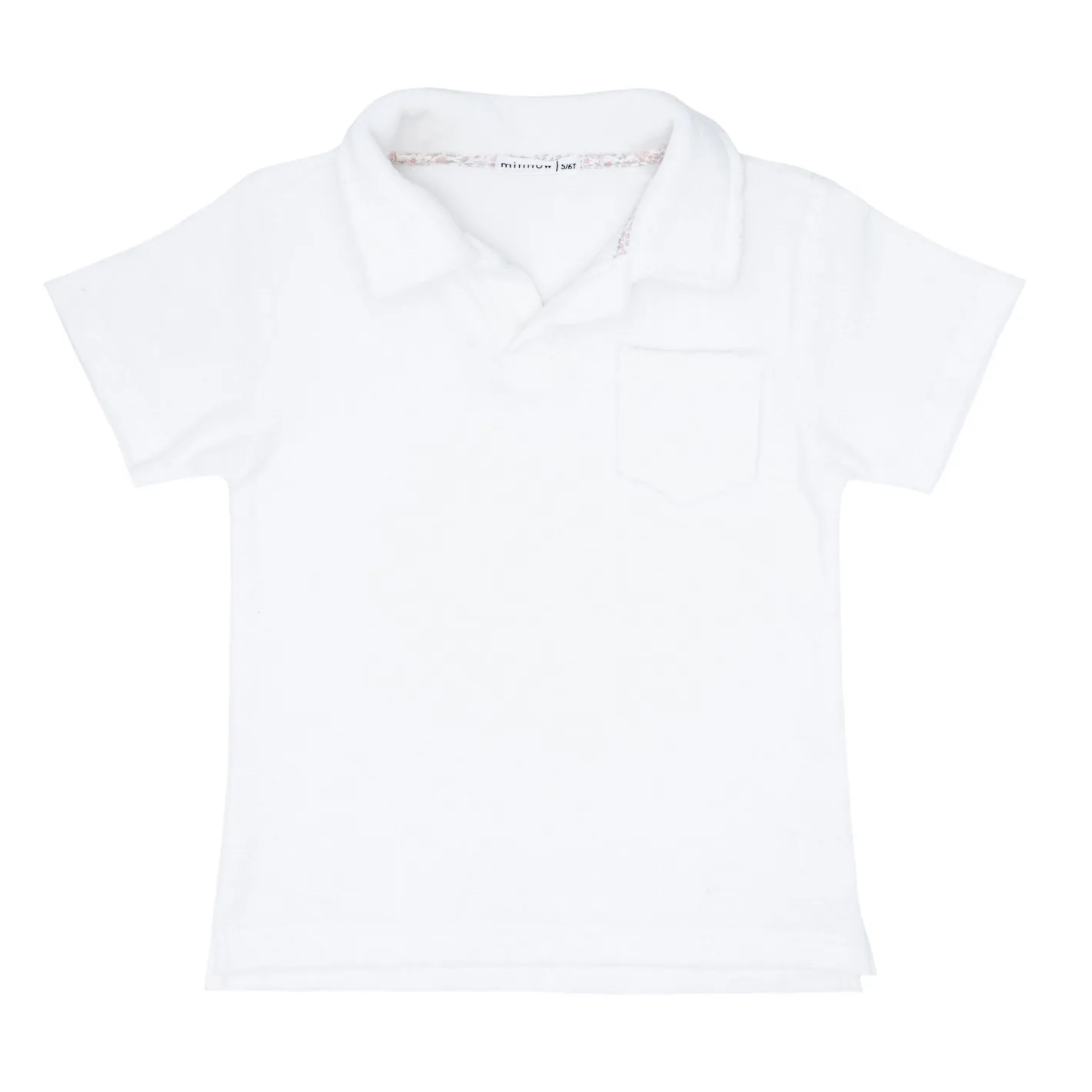 boys white french terry polo shirt