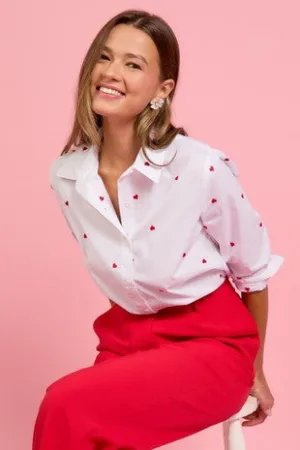 Heart Embroidered Shirt