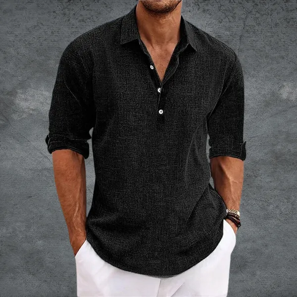 Henry  Textured Button-Up Shirt