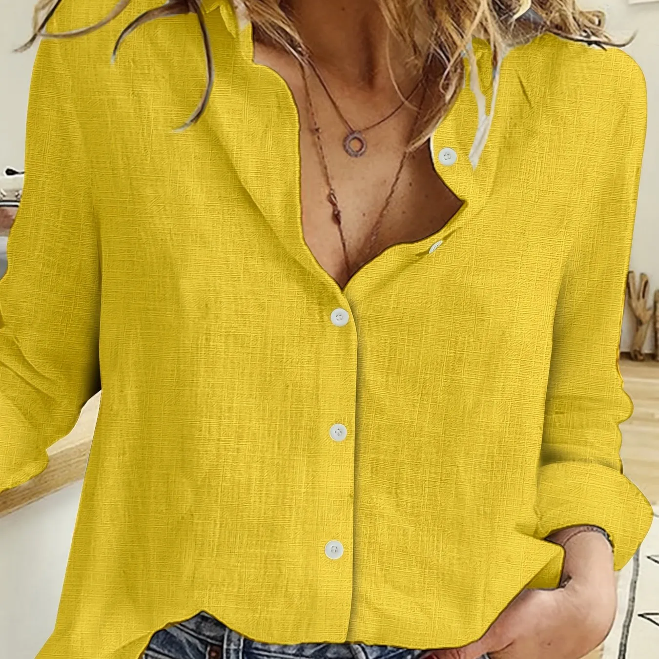 Hollie  Textured Button-Up Shirt