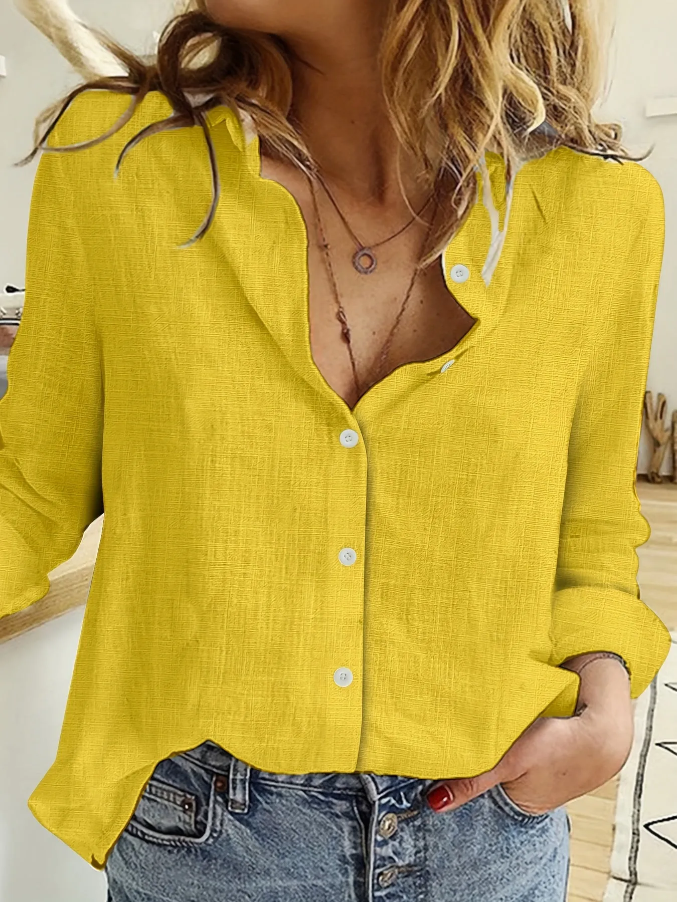 Hollie  Textured Button-Up Shirt