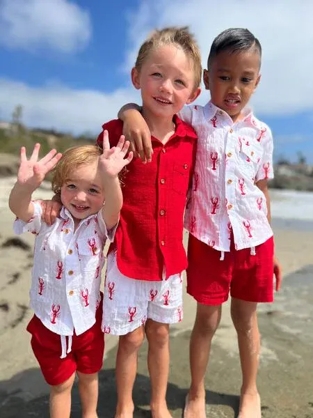 Me Henry - Boys Linen Crawfish Shirt