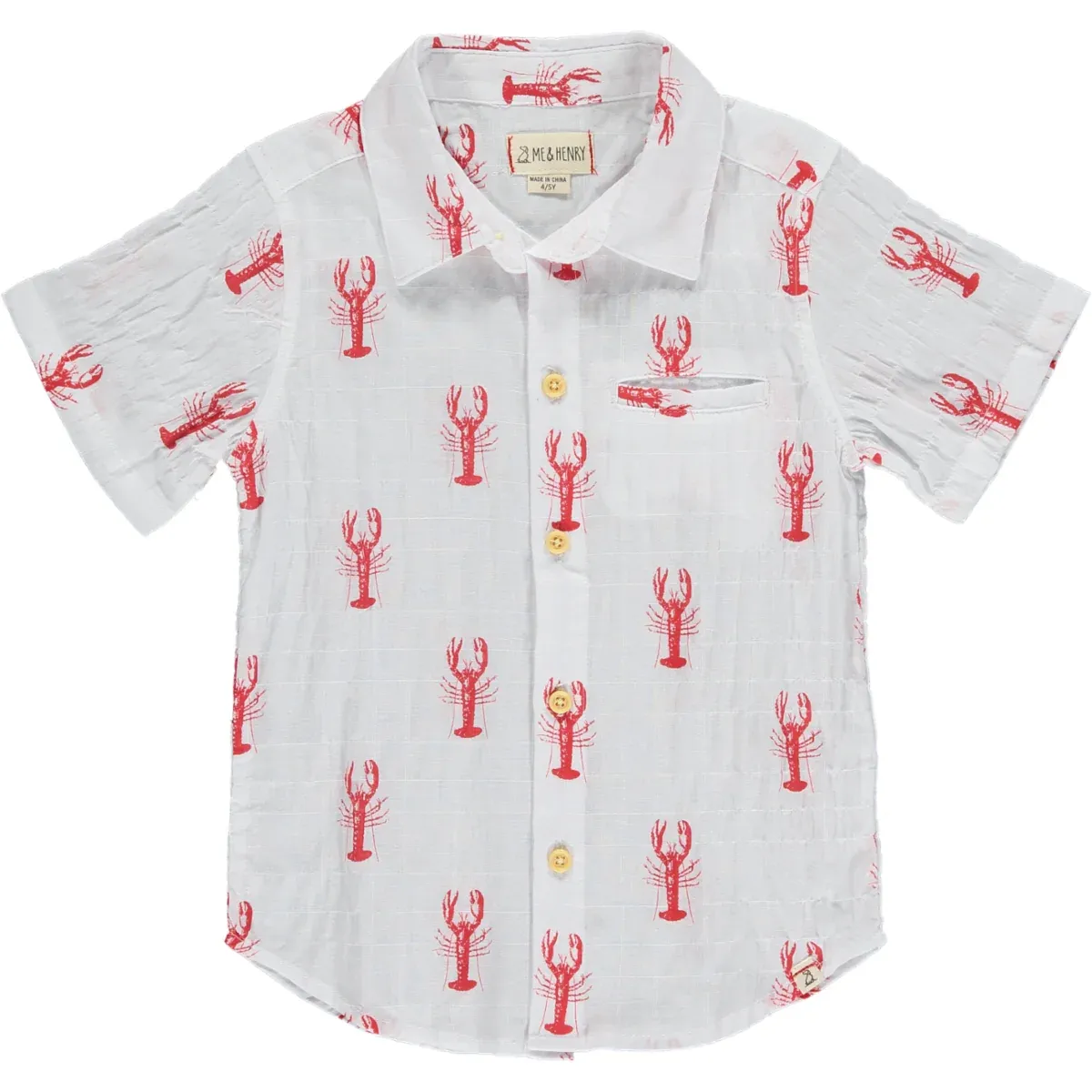 Me Henry - Boys Linen Crawfish Shirt