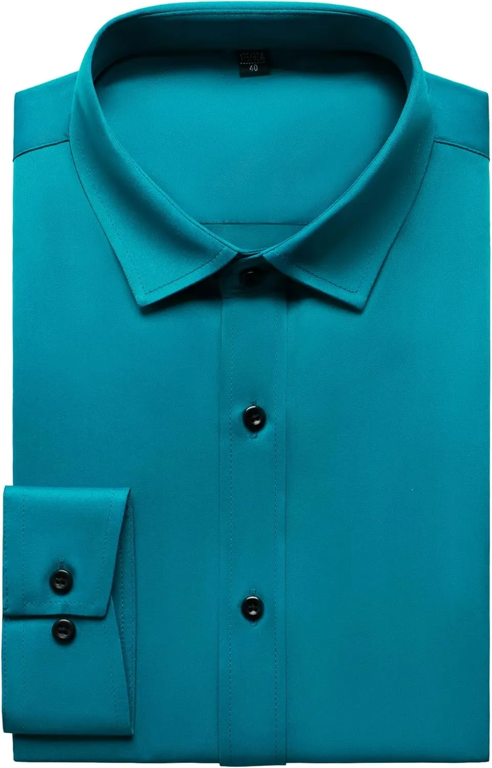 Men's Stretch Wrinkle Free Dress Shirts Formal Wedding Prom Long Sleeve Slim Fit Button Down Shirt
