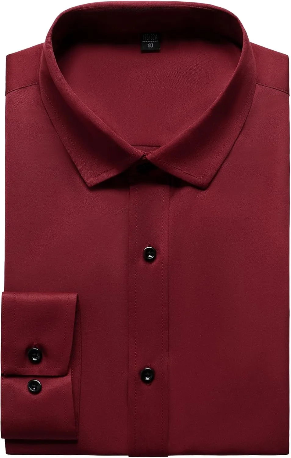 Men's Stretch Wrinkle Free Dress Shirts Formal Wedding Prom Long Sleeve Slim Fit Button Down Shirt
