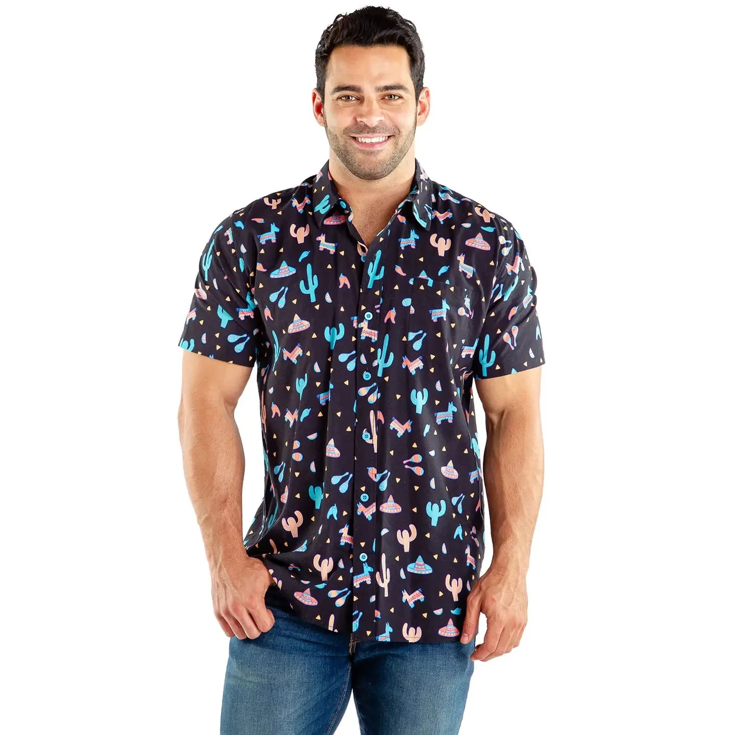 Midnight Fiesta Men's Button Up Shirt