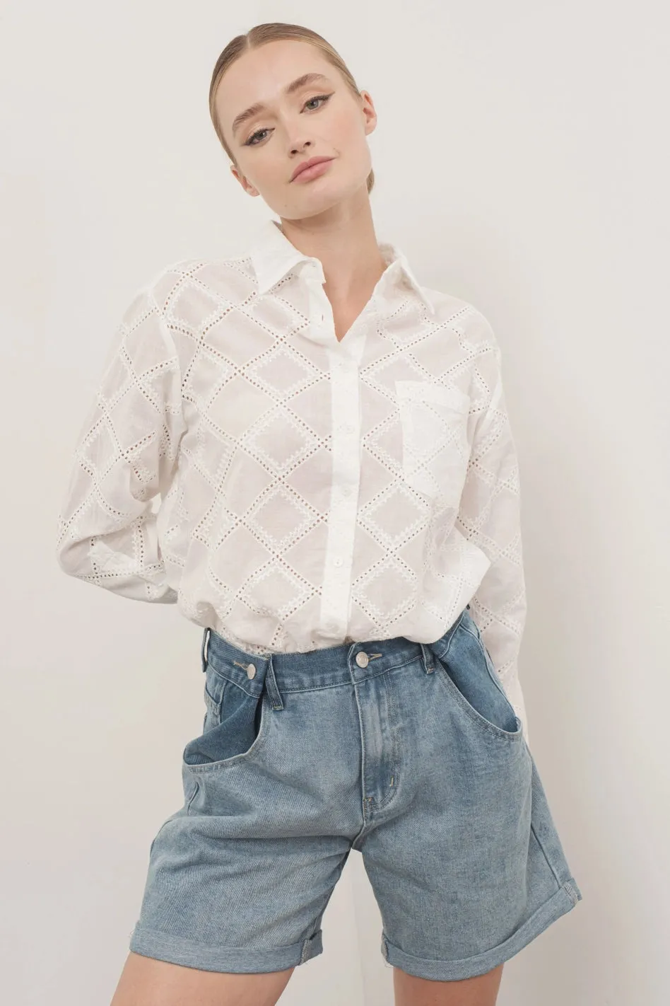 NB Cotton embroidery fabric shirt