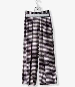 PHEENY/COTTON RAYON CHECK FLANNEL GATHERED PANTS(BURGUNDY)