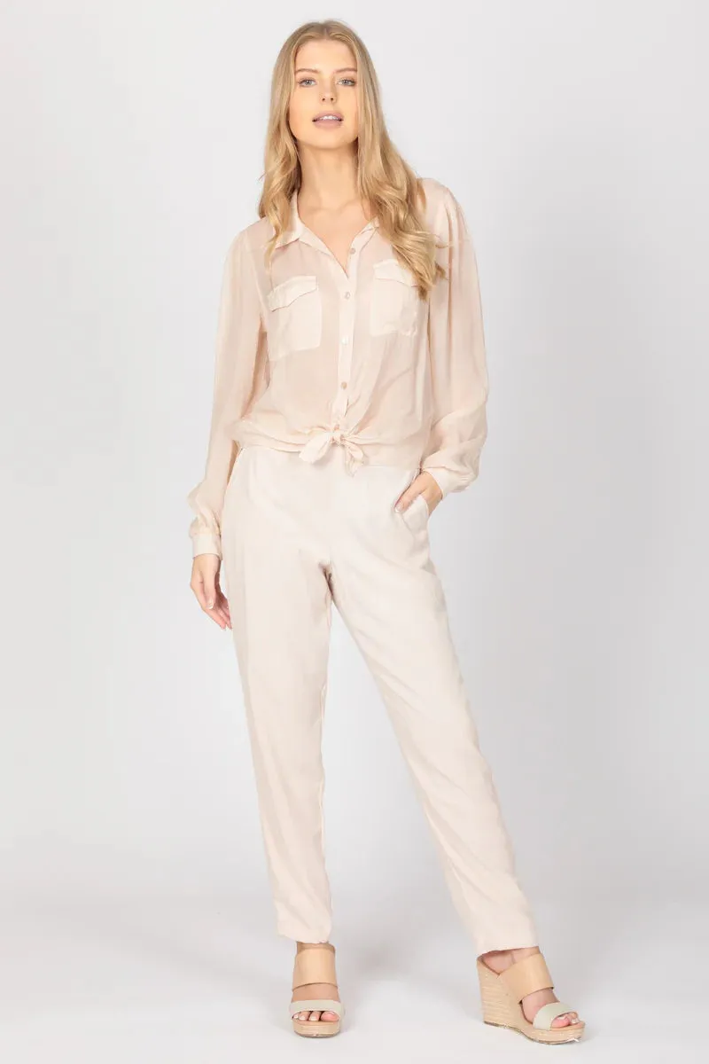 Ribbed Cuff Button Up Shirt