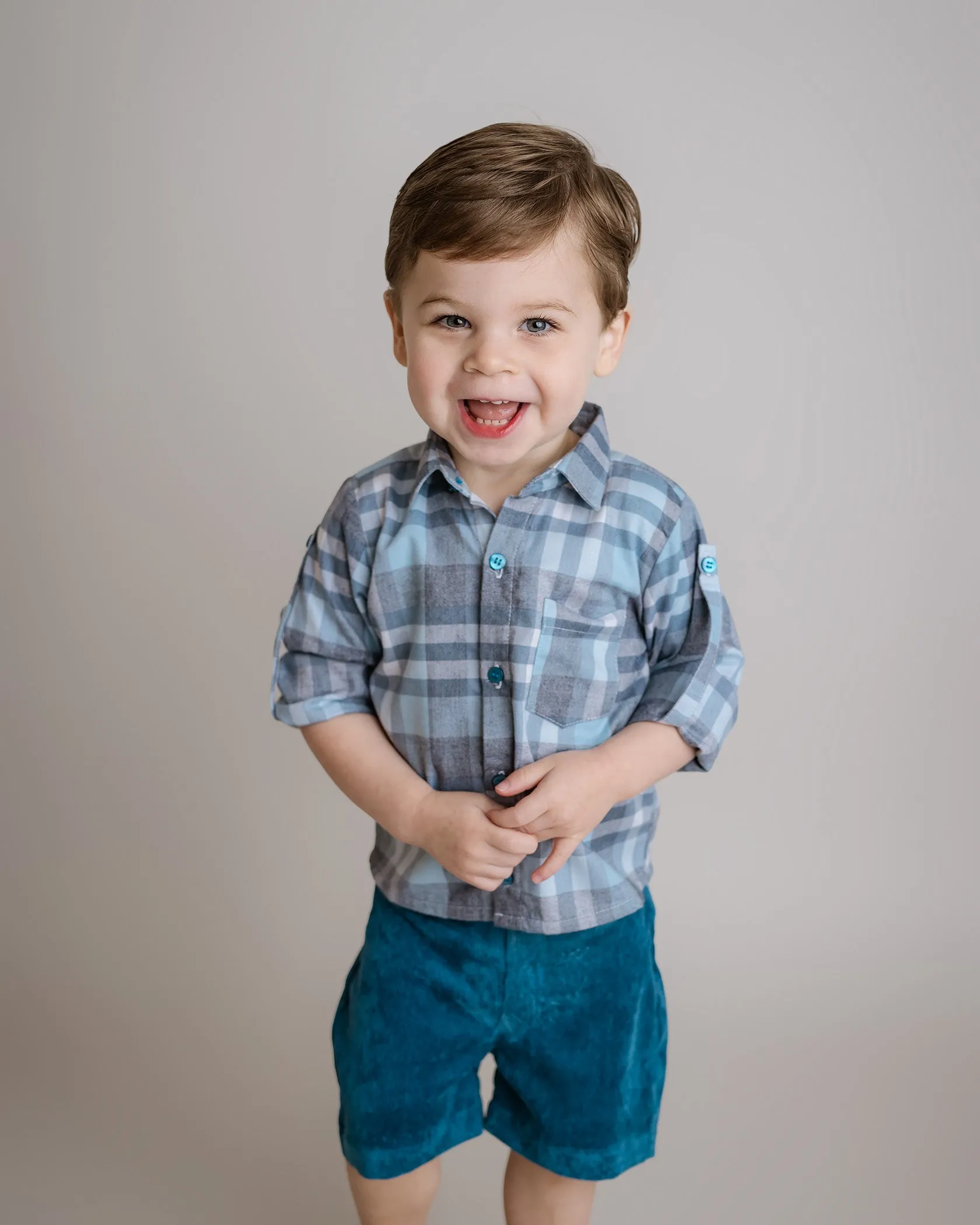 Teal Flannel Shirt Set