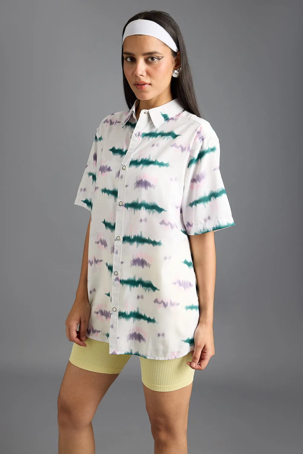 Tie Dye Printed Women's Resort Shirt