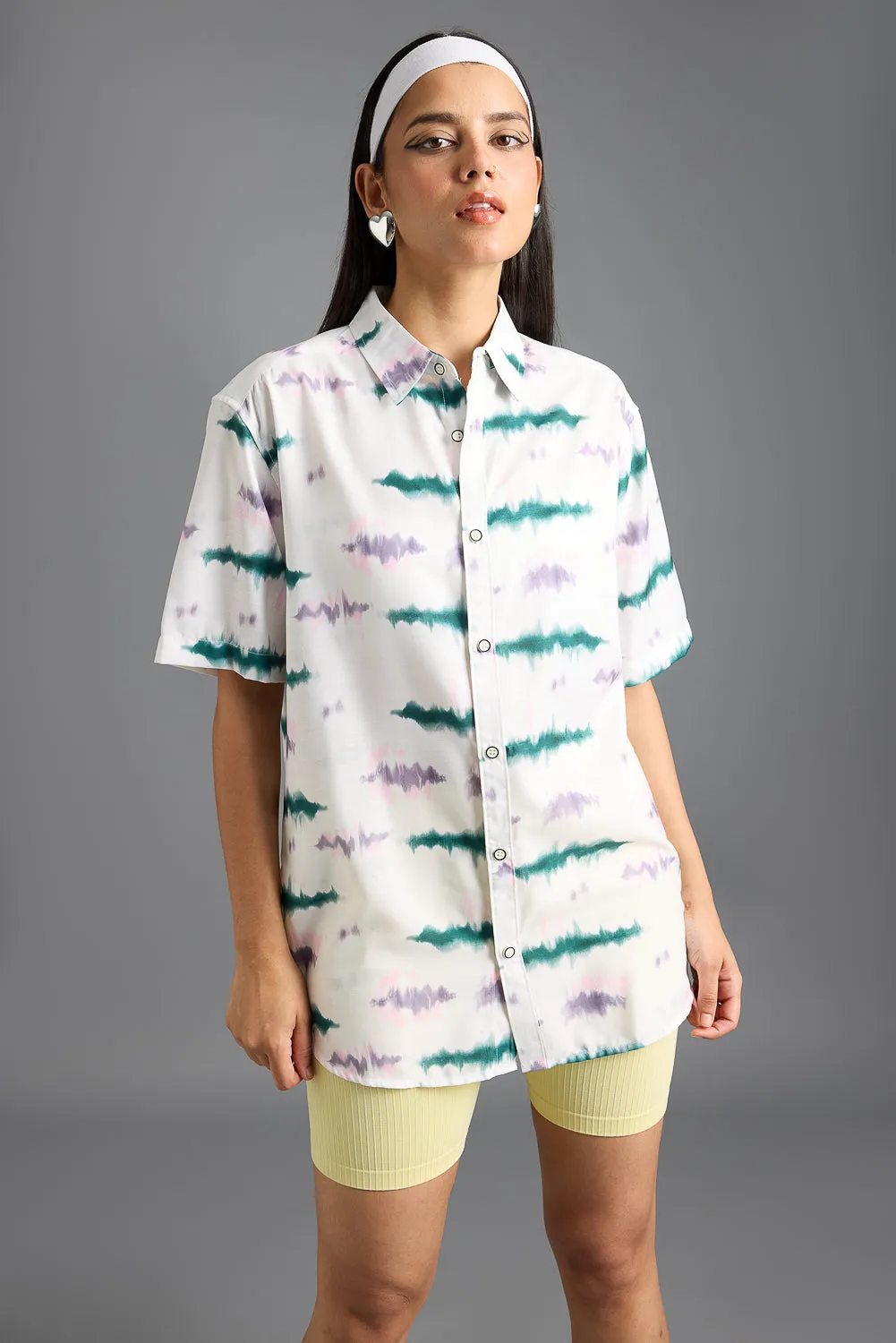 Tie Dye Printed Women's Resort Shirt