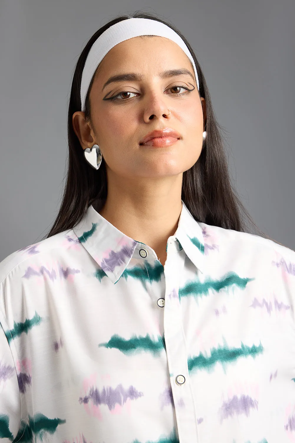 Tie Dye Printed Women's Resort Shirt