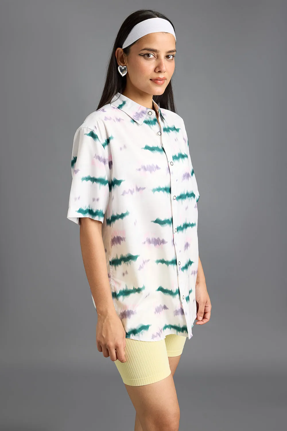 Tie Dye Printed Women's Resort Shirt