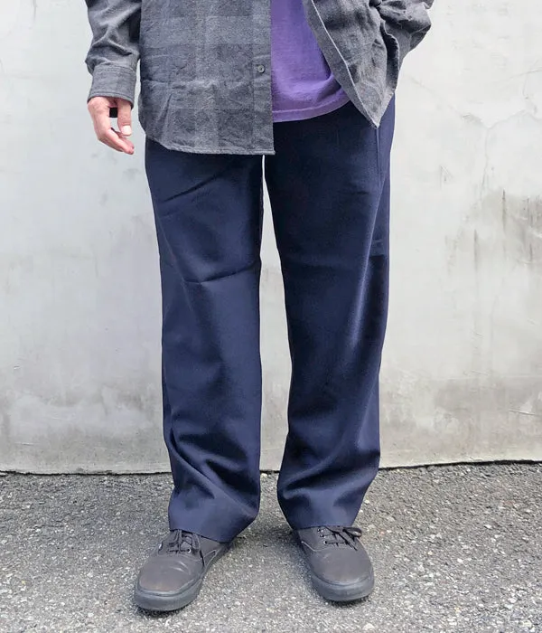 WELCOME-RAIN/TWILL SERGE 2 TUCK TROUSER (NAVY)