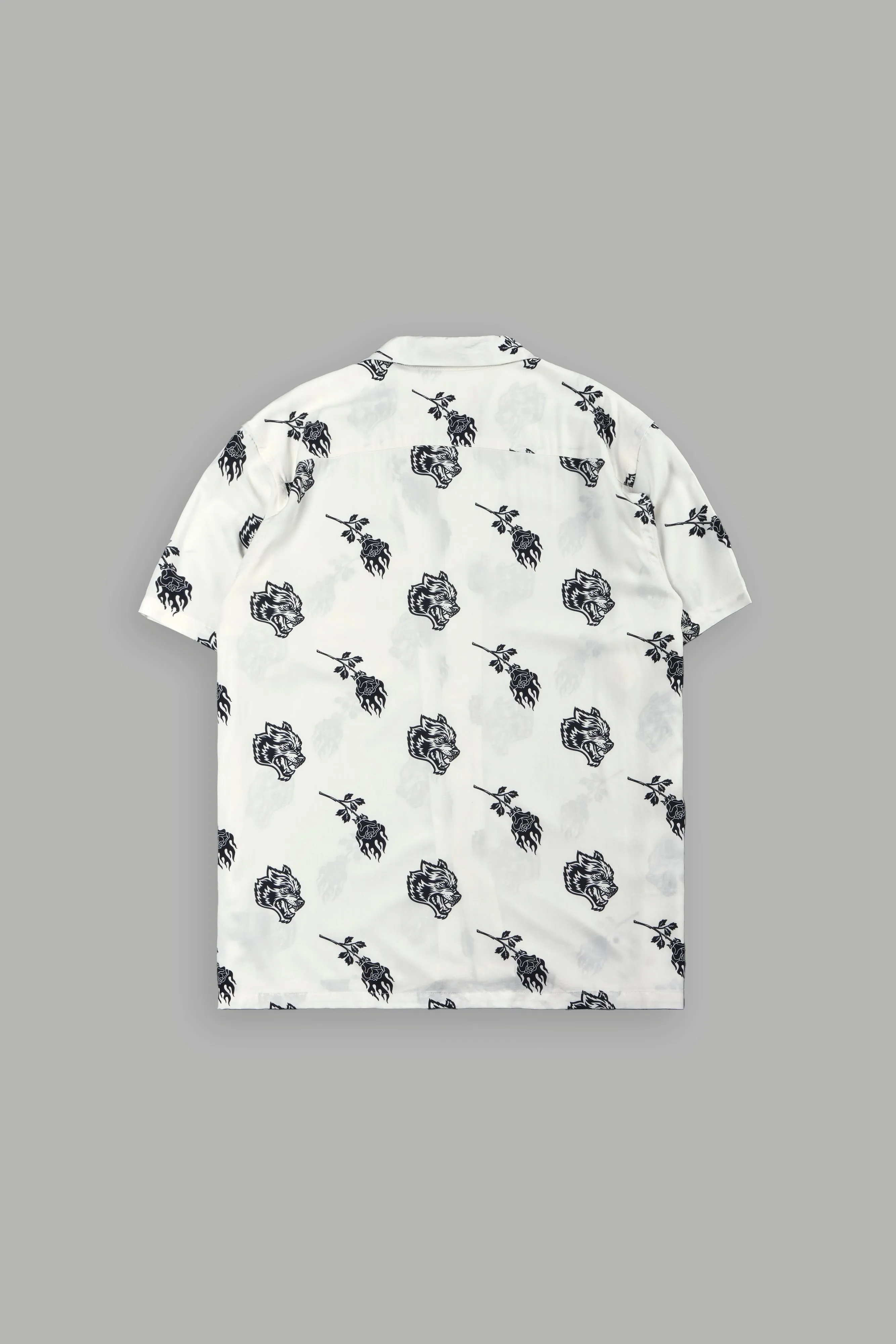 Wolves Among Roses Ace Button Up Shirt in Cream